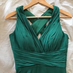 Hunter green chiffon Dessy gown